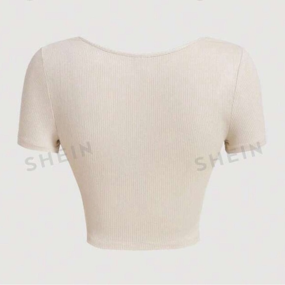 SHEIN Square Neck Knit Tee - Size M - ✨Worn Once - Picture 2 of 4